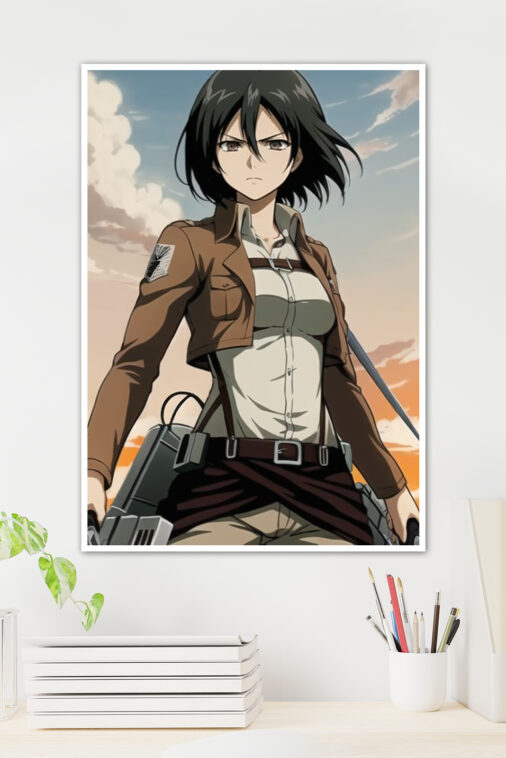 Mikasa Ackerman Raging Beauty Anime Poster - Image 2