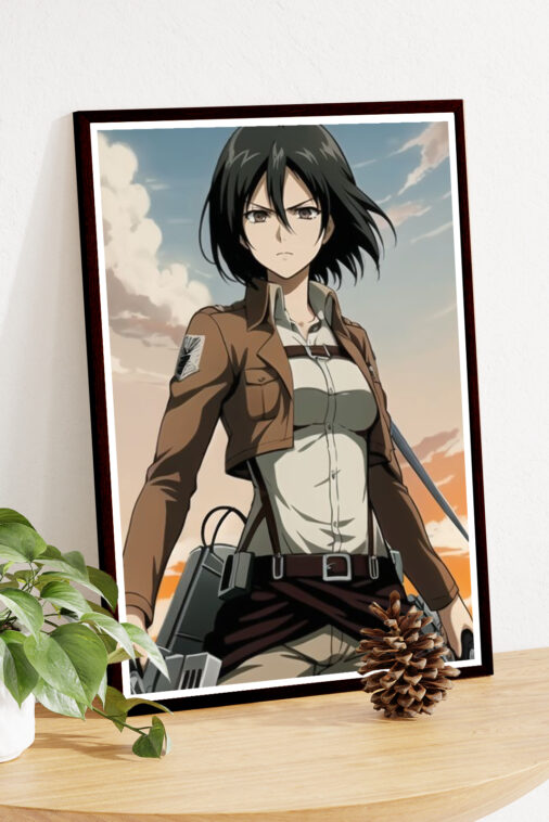 Mikasa Ackerman Raging Beauty Anime Poster - Image 4