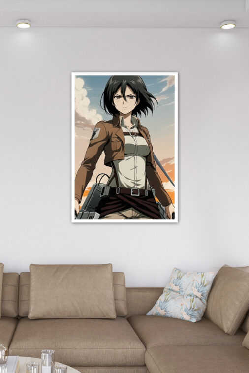 Mikasa Ackerman Raging Beauty Anime Poster - Image 6