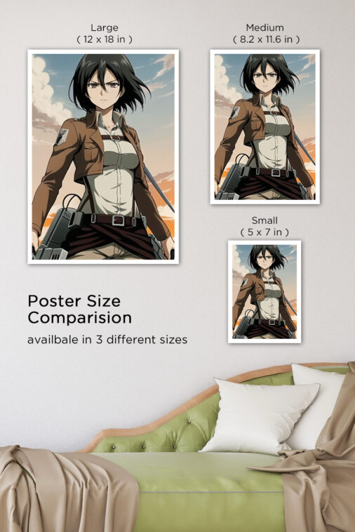 Mikasa Ackerman Raging Beauty Anime Poster - Image 7