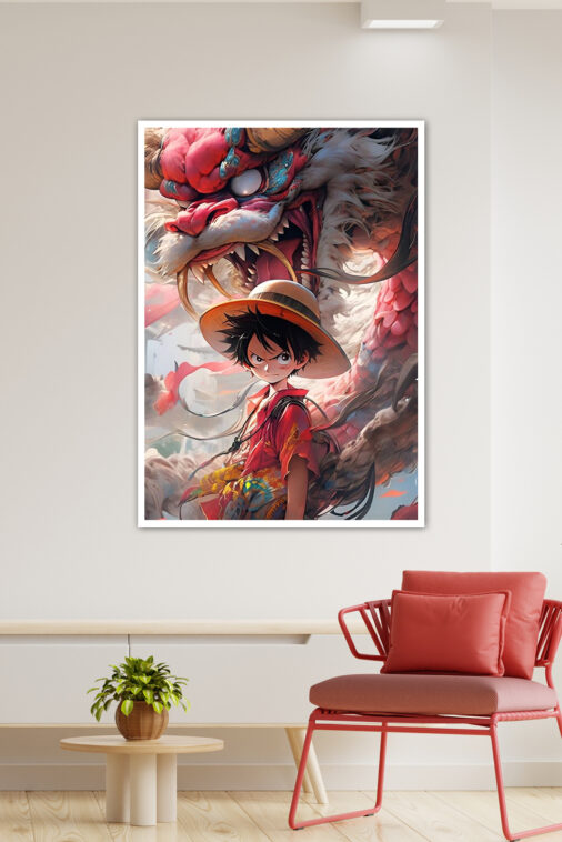 Monkey D Luffy Pink Dragon Poster One Piece - Image 4