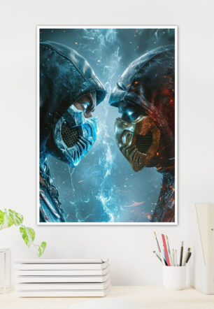 Mortal Kombat Sub Zero Vs Scorpion Ice Vs Fire Game Poster - Image 2