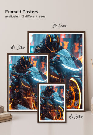 Neon Biker Aesthetic Poster Bikes Collection - Image 5