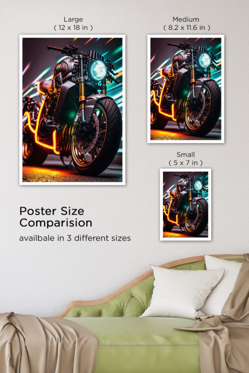 Neon Super Motorcycle Poster Bikes Collection - Image 8
