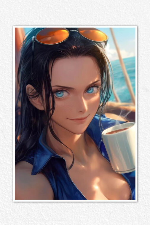 Nico Robin Morning Coffee Poster One Piece