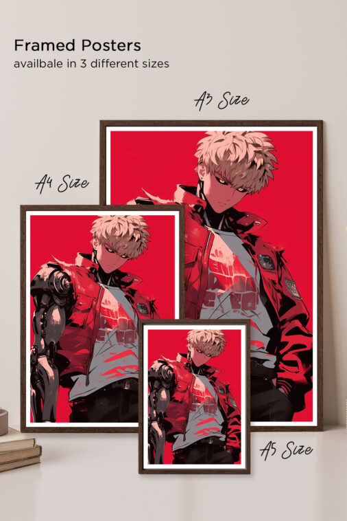 One Punch Man Genos Cyborg Anime Poster - Image 5