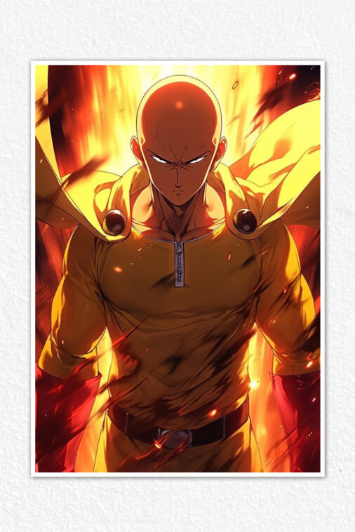 One Punch Man Saitama Anime Poster