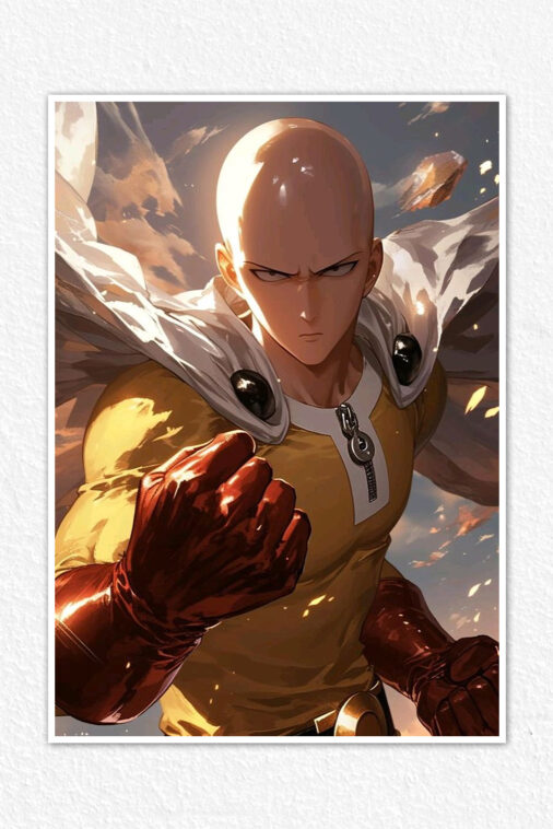 One Punch Man Saitama Hero Poster
