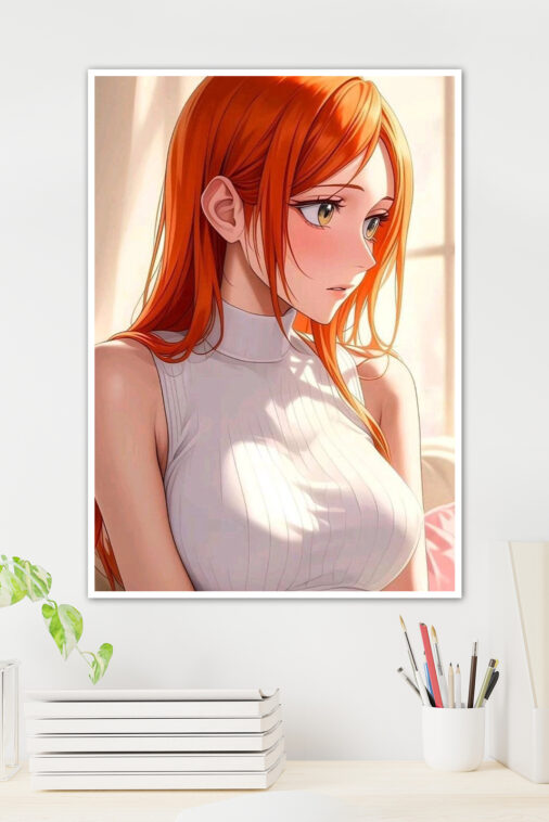 Orihime Inoue White Dress Anime Poster - Image 3