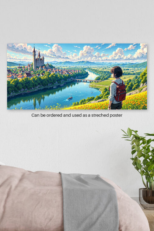Picturesque Riverside Town and Castle Poster The Uncollectible - Image 3