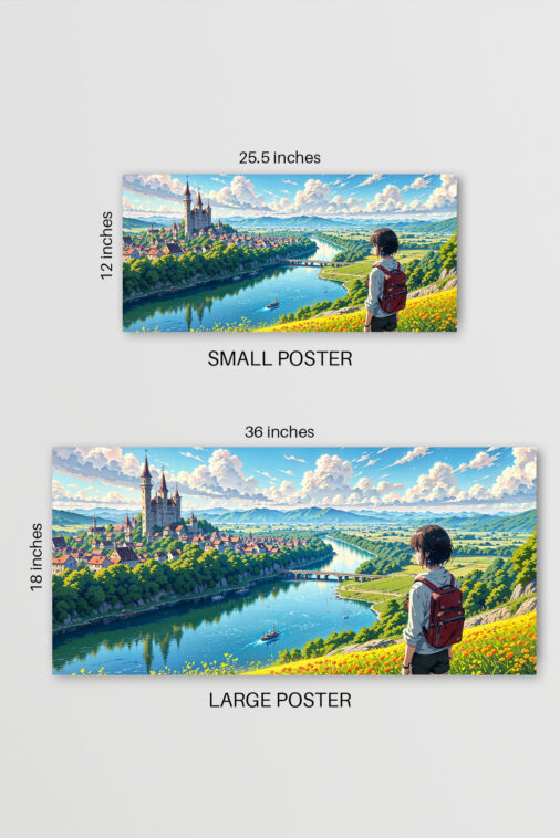 Picturesque Riverside Town and Castle Poster The Uncollectible - Image 5