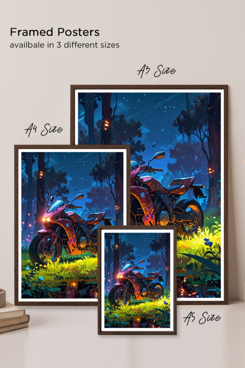 Racer Bike Jungle Night Ride Poster Bikes Collection - Image 5