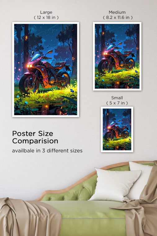 Racer Bike Jungle Night Ride Poster Bikes Collection - Image 7
