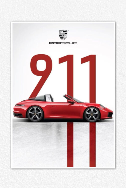 Red Porsche 911 Poster Cars Collection