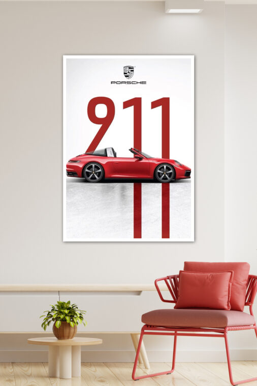Red Porsche 911 Poster Cars Collection - Image 3