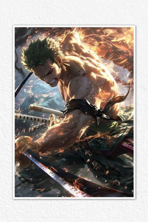 Roronoa Zoro Fierce Anger Poster One Piece