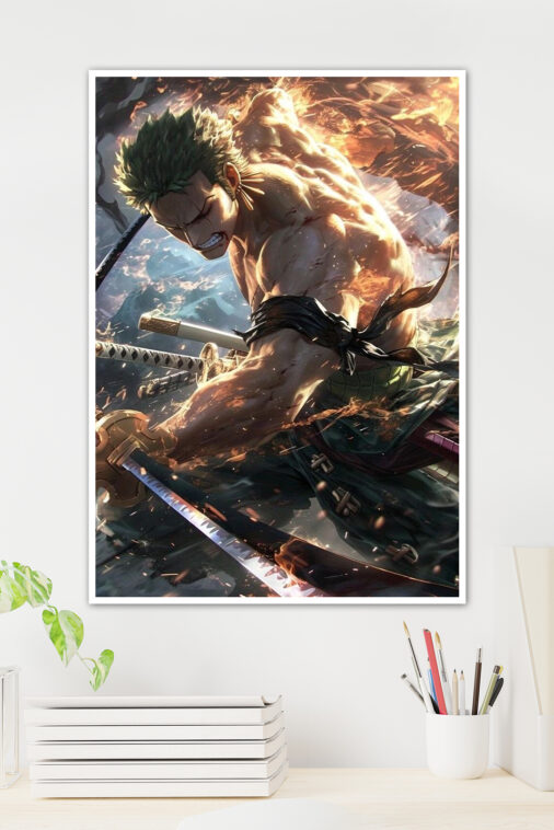 Roronoa Zoro Fierce Anger Poster One Piece - Image 2