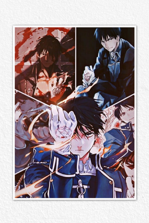 Roy Mustang Flame Alchemist Fullmetal Alchemist Collage Anime Poster