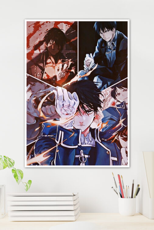 Roy Mustang Flame Alchemist Fullmetal Alchemist Collage Anime Poster - Image 3