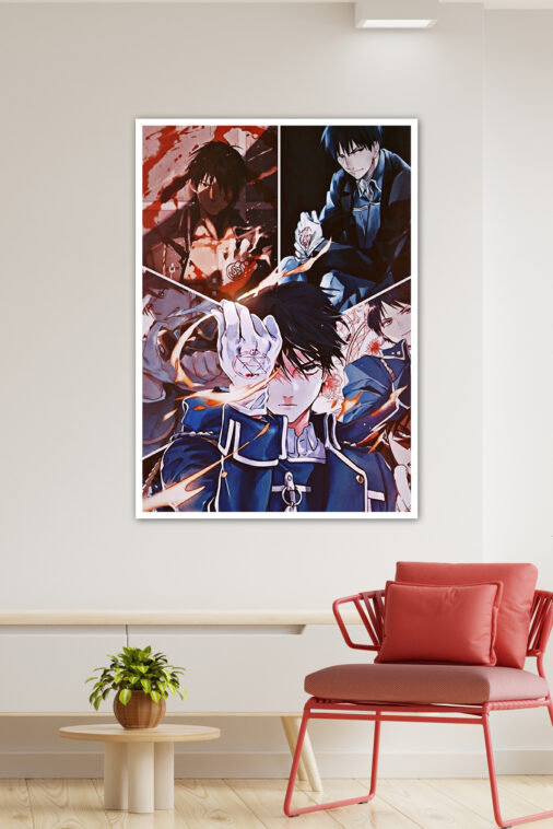 Roy Mustang Flame Alchemist Fullmetal Alchemist Collage Anime Poster - Image 4