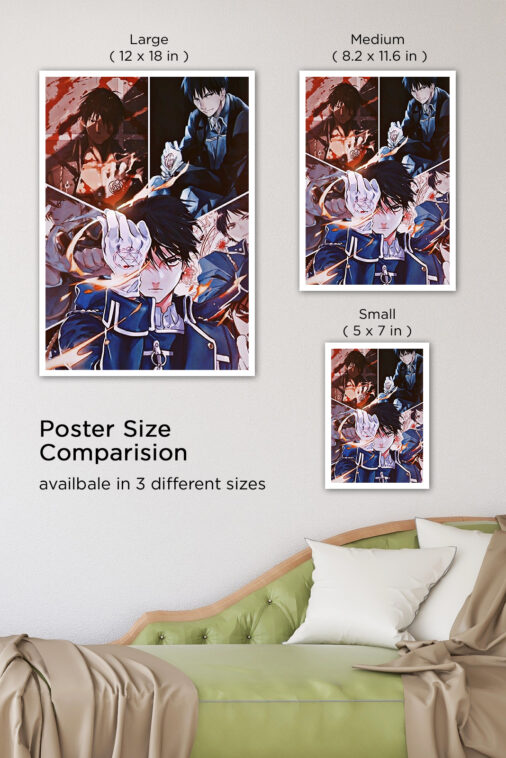 Roy Mustang Flame Alchemist Fullmetal Alchemist Collage Anime Poster - Image 8
