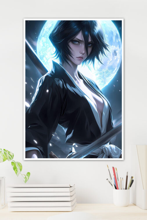 Rukia Kuchiki Elegant Pose Anime Poster - Image 2