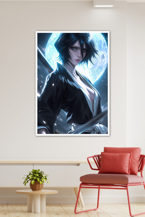 Rukia Kuchiki Elegant Pose Anime Poster - Image 3