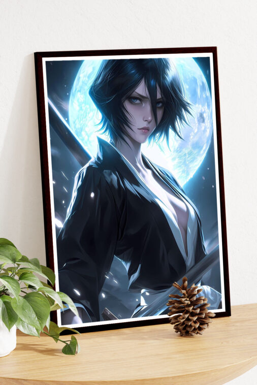 Rukia Kuchiki Elegant Pose Anime Poster - Image 4