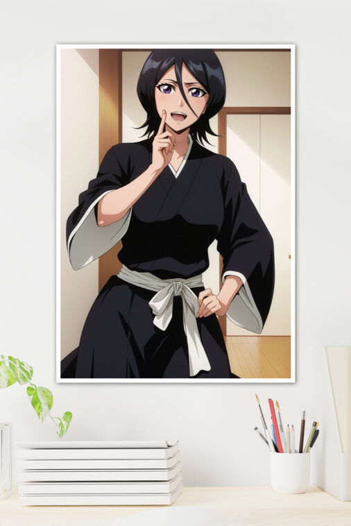 Rukia Kuchiki Red Pose Anime Poster - Image 2