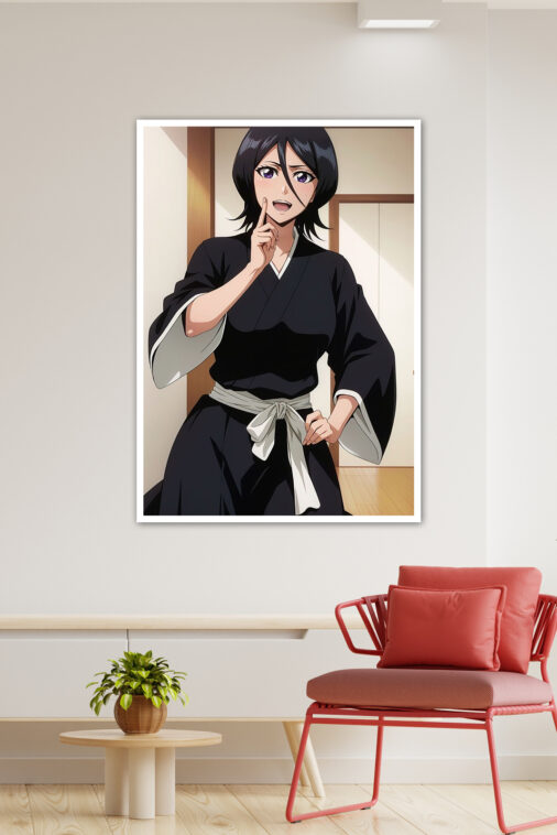 Rukia Kuchiki Red Pose Anime Poster - Image 3