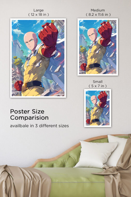Saitama One Punch Man Hero Action Anime Poster - Image 7