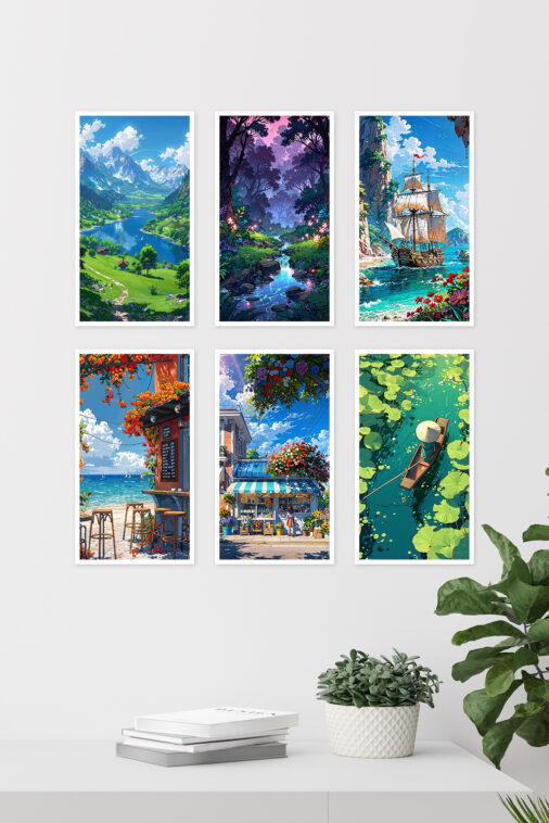 Serene Nature Beauty Anime Background Poster