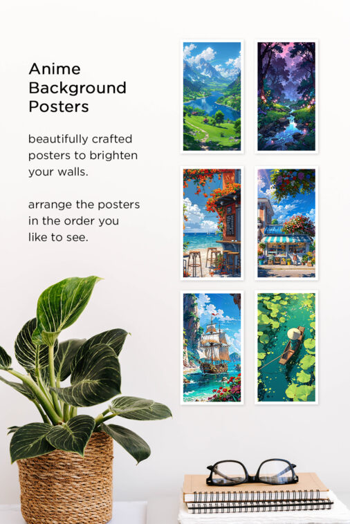 Serene Nature Beauty Anime Background Poster - Image 5