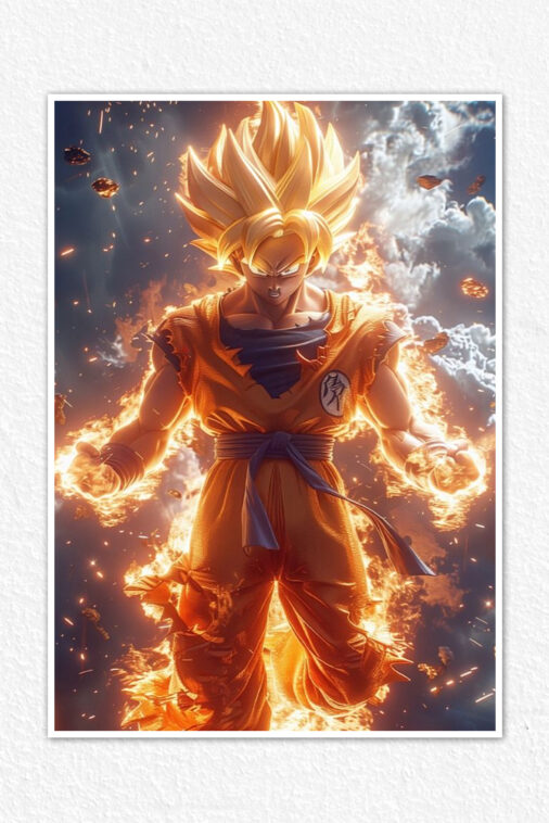Son Goku Fire Power Poster Dragon Ball Z
