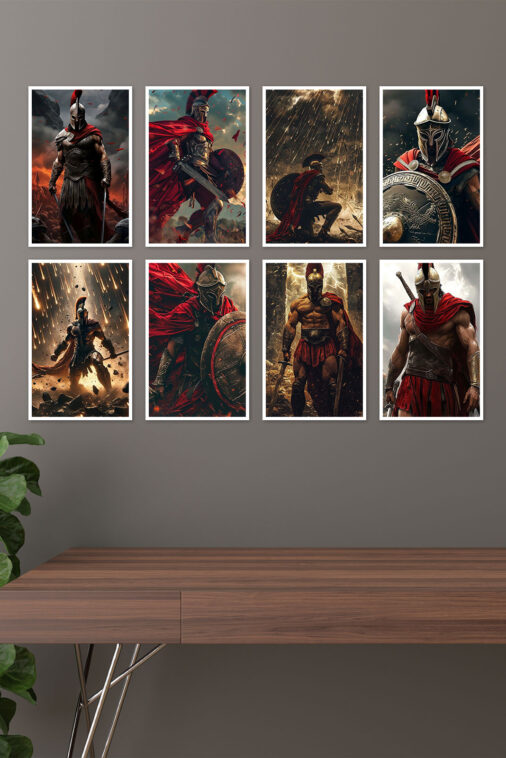 Spartan Warriors Wall Decor Set of Unique 8 Posters - Image 3