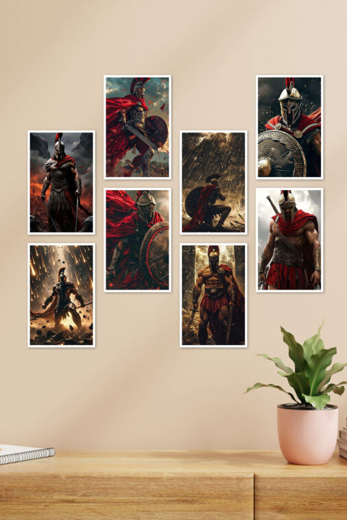 Spartan Warriors Wall Decor Set of Unique 8 Posters - Image 4