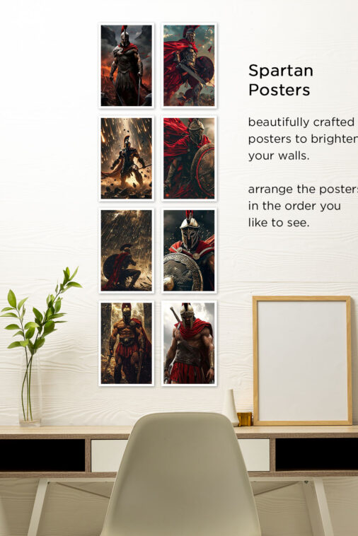 Spartan Warriors Wall Decor Set of Unique 8 Posters - Image 5