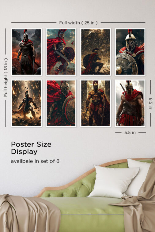 Spartan Warriors Wall Decor Set of Unique 8 Posters - Image 6