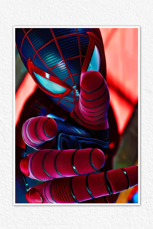 Spider Man Miles Morales Suit Close Up Poster Marvel Collection