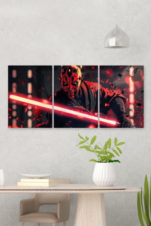 Star Wars the Clone Wars Darth Maul Dual Wielding Ultrawide Poster