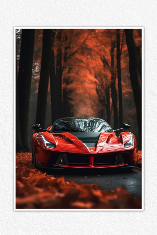 Stunning Ferrari Red Color Poster Cars Collection