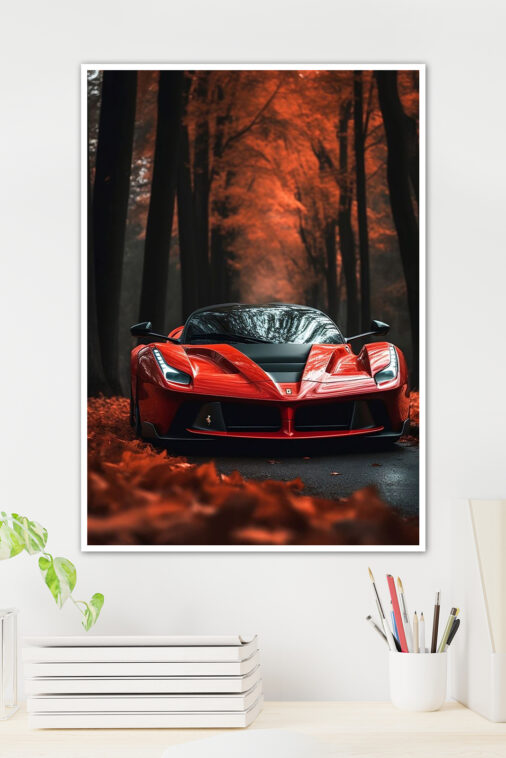 Stunning Ferrari Red Color Poster Cars Collection - Image 2