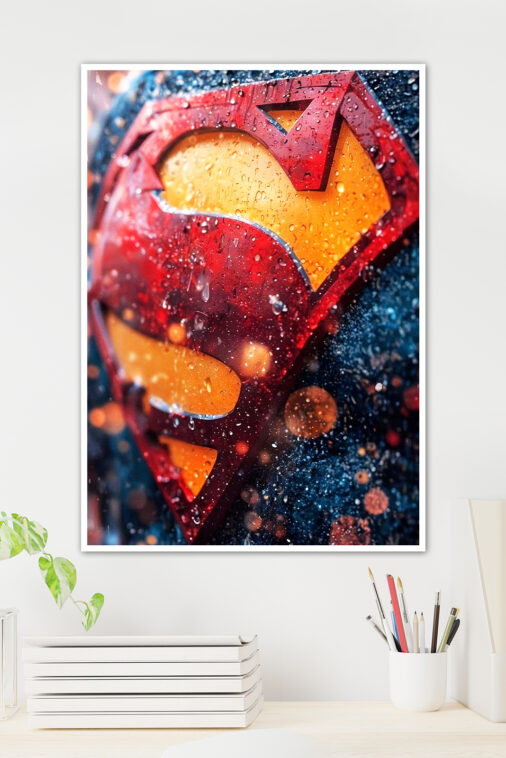 Superman Logo Water Drops Poster DC Superheroes - Image 3