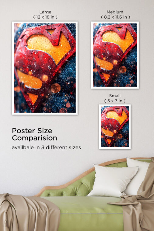 Superman Logo Water Drops Poster DC Superheroes - Image 8