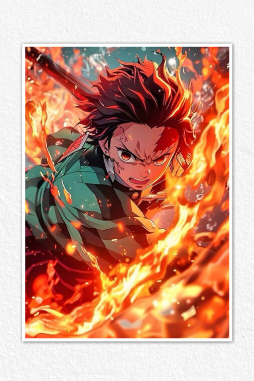 Tanjiro Fire Breathing Poster Demon Slayer Poster