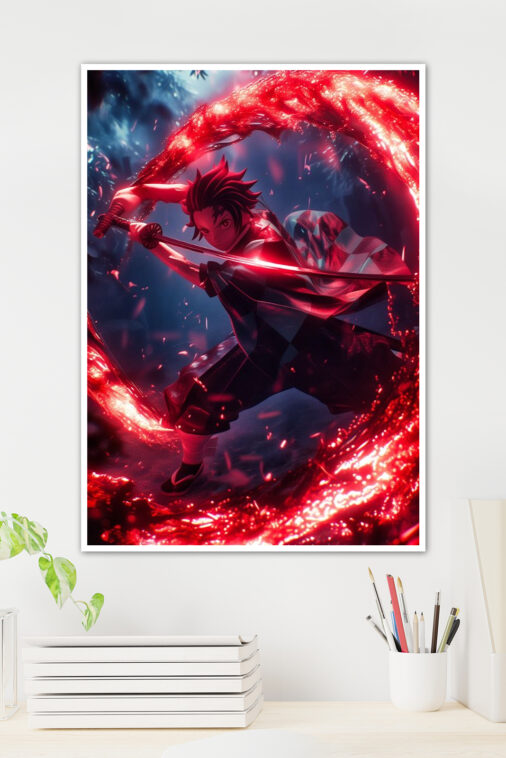 Tanjiro Fire Breathing Poster Demon Slayer - Image 2