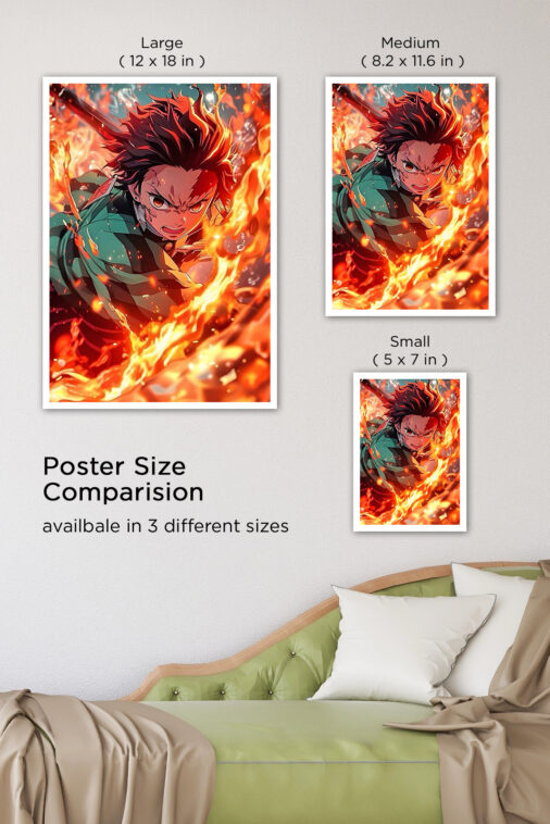 Tanjiro Fire Breathing Poster Demon Slayer Poster - Image 7