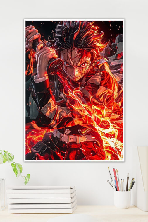 Tanjiro Kamado Fire Breathing Poster Demon Slayer - Image 3