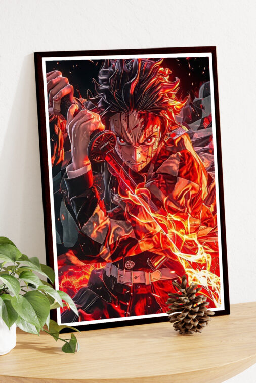 Tanjiro Kamado Fire Breathing Poster Demon Slayer - Image 5