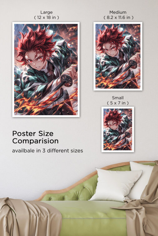 Tanjiro Kamado Fire Breathing Poster Demon Slayer - Image 7